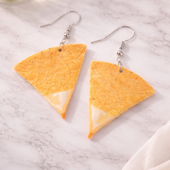 Jewelry - ❤️ FREE Chip Nacho Cheese Snack Food Artsy Graphic Nachos Drop Funny Earrings